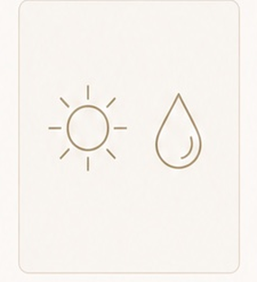 Sun and water droplet icon